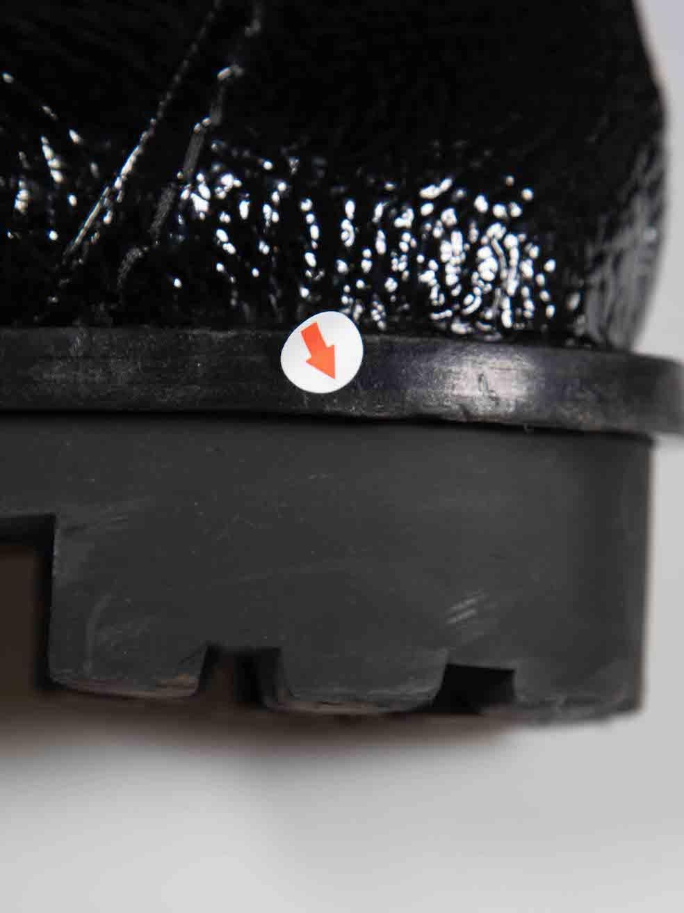 Alexander McQueen Black Patent Lace-Up Combat Boots Size IT 39 For Sale 2
