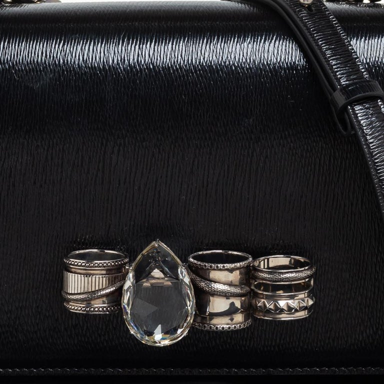 FOUR RING LEATHER SATCHEL BAG for Women - Alexander McQueen sale