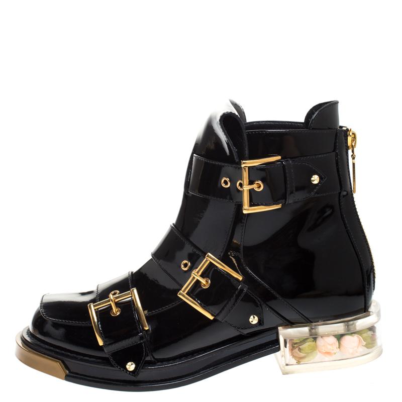 Alexander McQueen Buckled Ankle Boot Black (Women's)