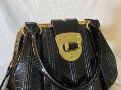 Alexander McQueen Black Patent Leather Elvie Bag