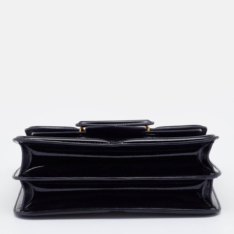 Alexander McQueen Black Patent Leather Honeycomb Heroine Shoulder Bag 1