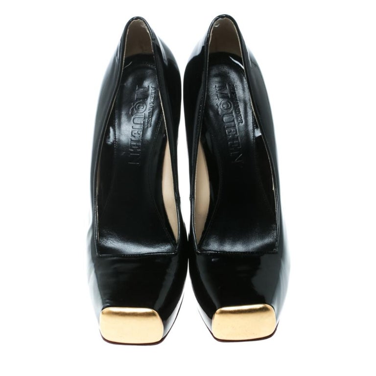 Alexander McQueen Patent Toe Cap Pumps 38