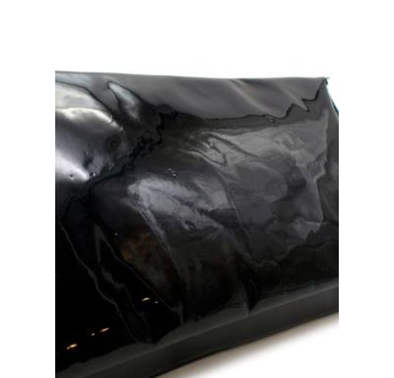 Alexander McQueen Black Patent Skull Clutch For Sale 6