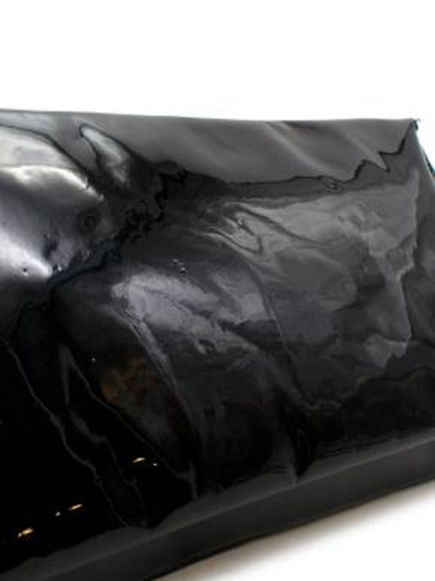 Alexander McQueen Black Patent Skull Clutch For Sale 6