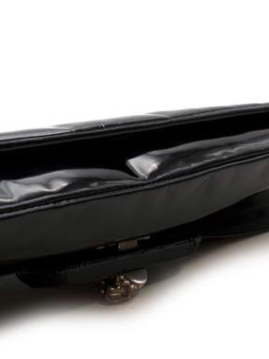 Alexander McQueen Black Patent Skull Clutch For Sale 2