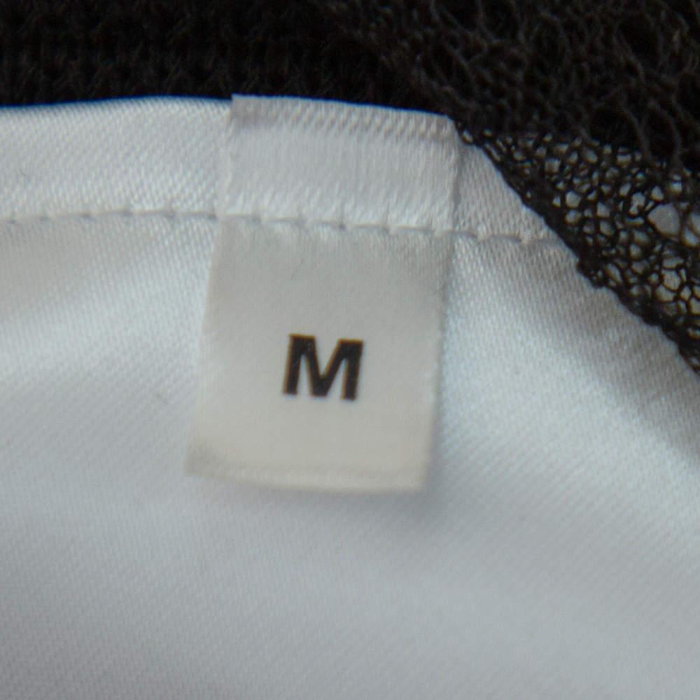 Women's Alexander McQueen Black Patterned Silk Knit Midi Skirt M For Sale