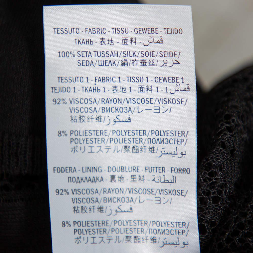 Alexander McQueen Black Patterned Silk Knit Midi Skirt M For Sale 1