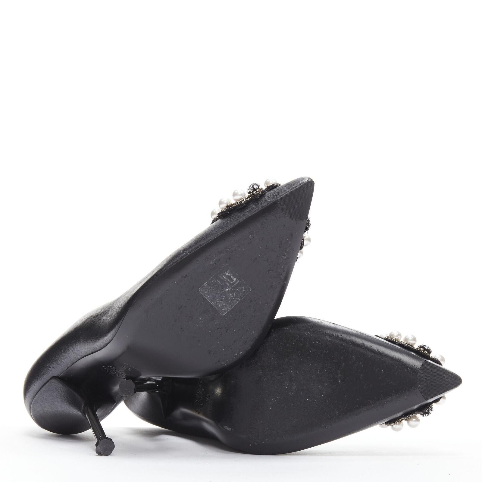 ALEXANDER MCQUEEN black pearl metal embellished stiletto pumps EU39 US9 For Sale 6