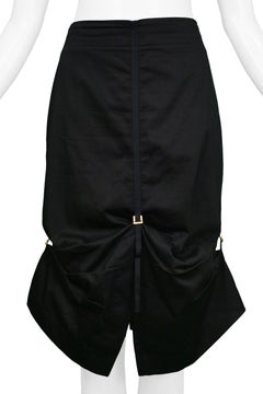 Alexander Mcqueen Black Pencil Skirt With Gold Hardware