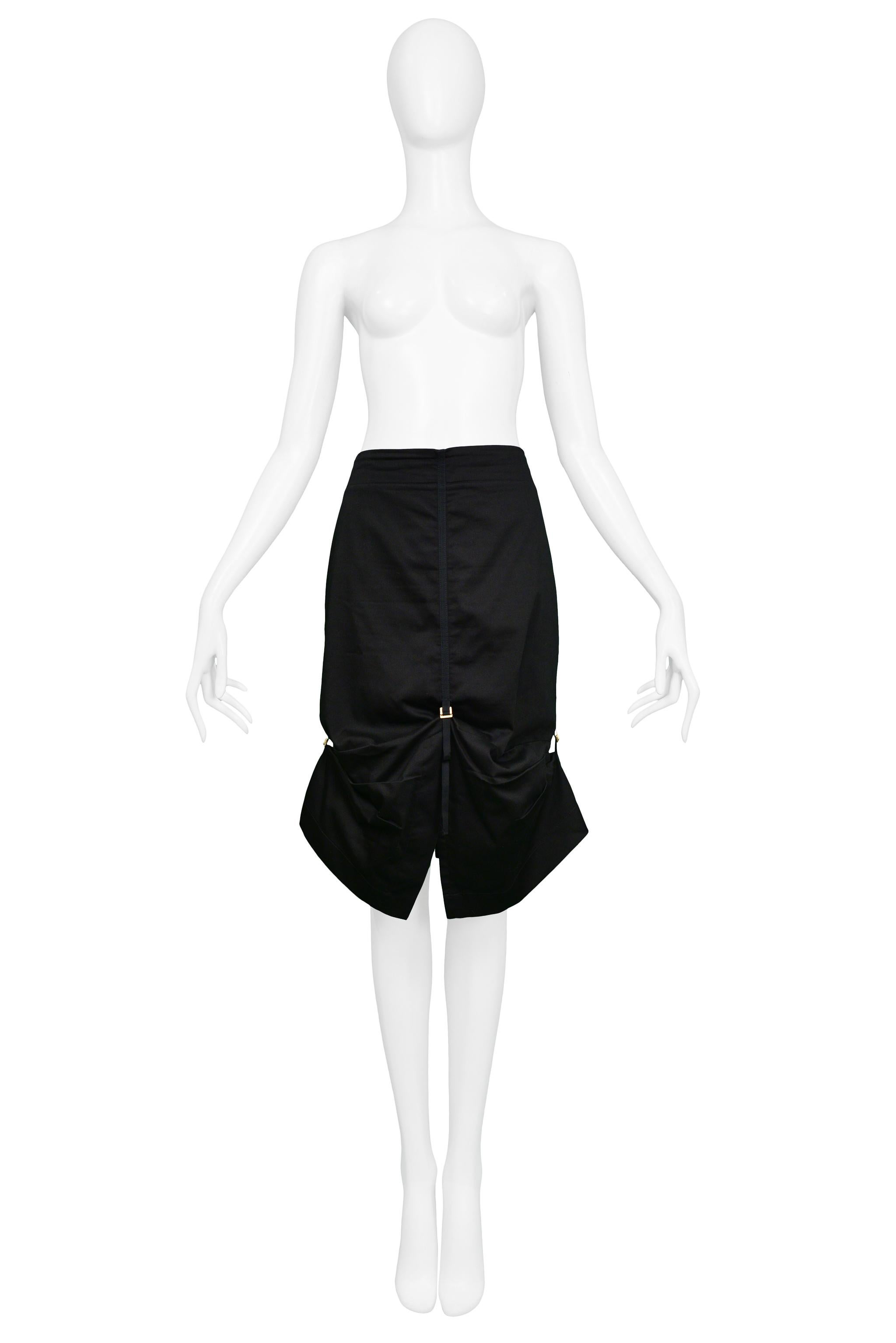 Women's Alexander Mcqueen Black Pencil Skirt With Gold Hardware For Sale