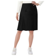 Alexander McQueen Black Pleated Detail Knee Length Skirt Size L