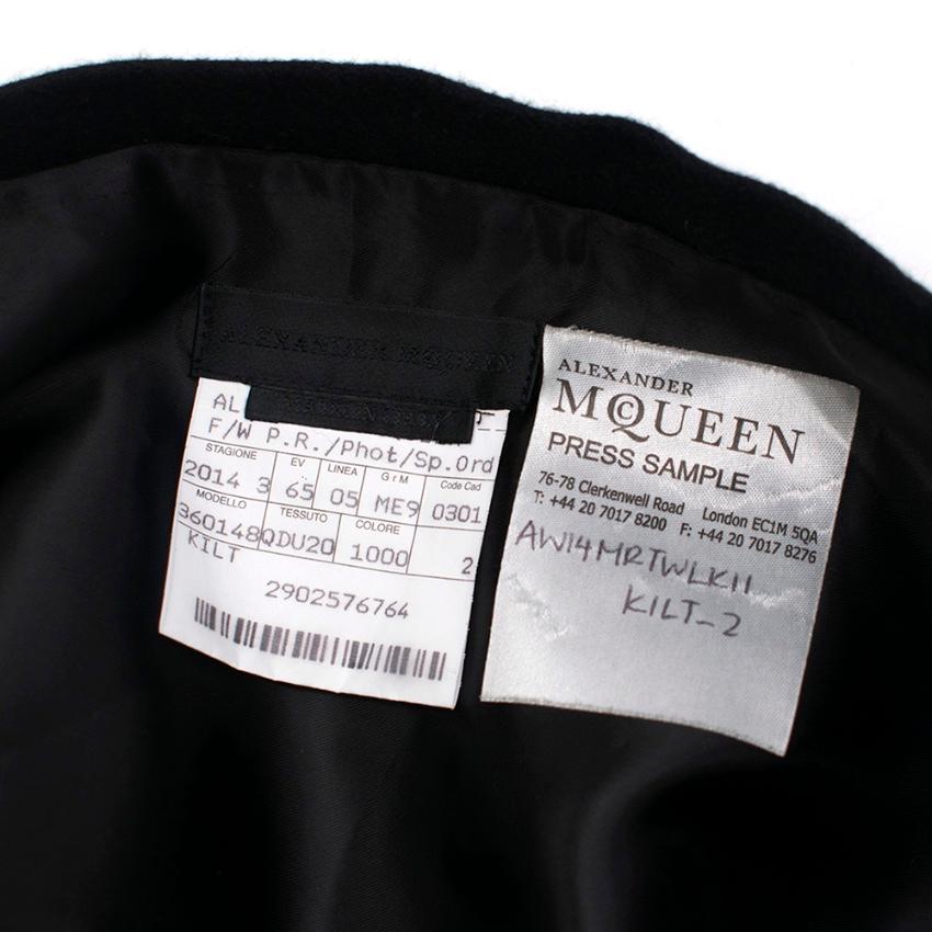 Men's Alexander McQueen Black Pleated Wool Kilt - Estimated M/L