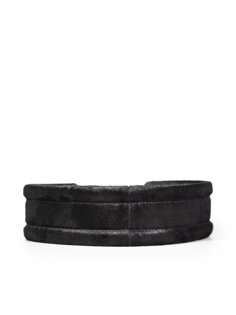 Alexander McQueen Black Pony Hair Wide Belt In Excellent Condition For Sale In London, GB