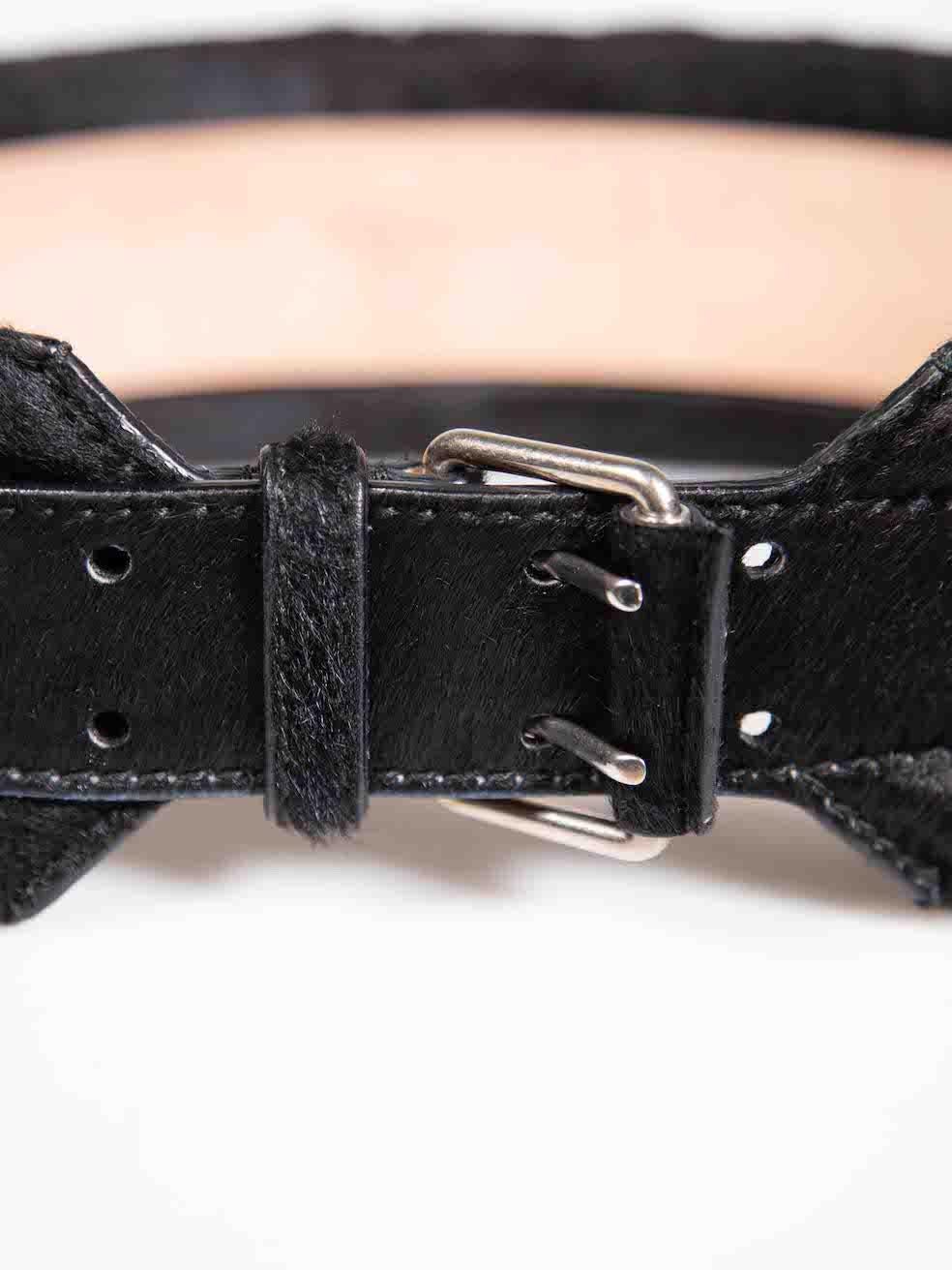 Women's Alexander McQueen Black Pony Hair Wide Belt For Sale