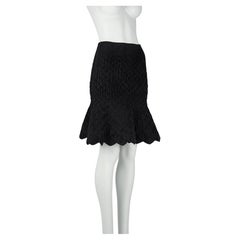 Alexander McQueen Black Quilted Knit Fishtail Skirt, Italy, XS, Circa 2010–2013