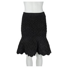 Alexander McQueen Black Quilted Knit Fishtail Skirt, Italy, XS, Circa 2010–2013