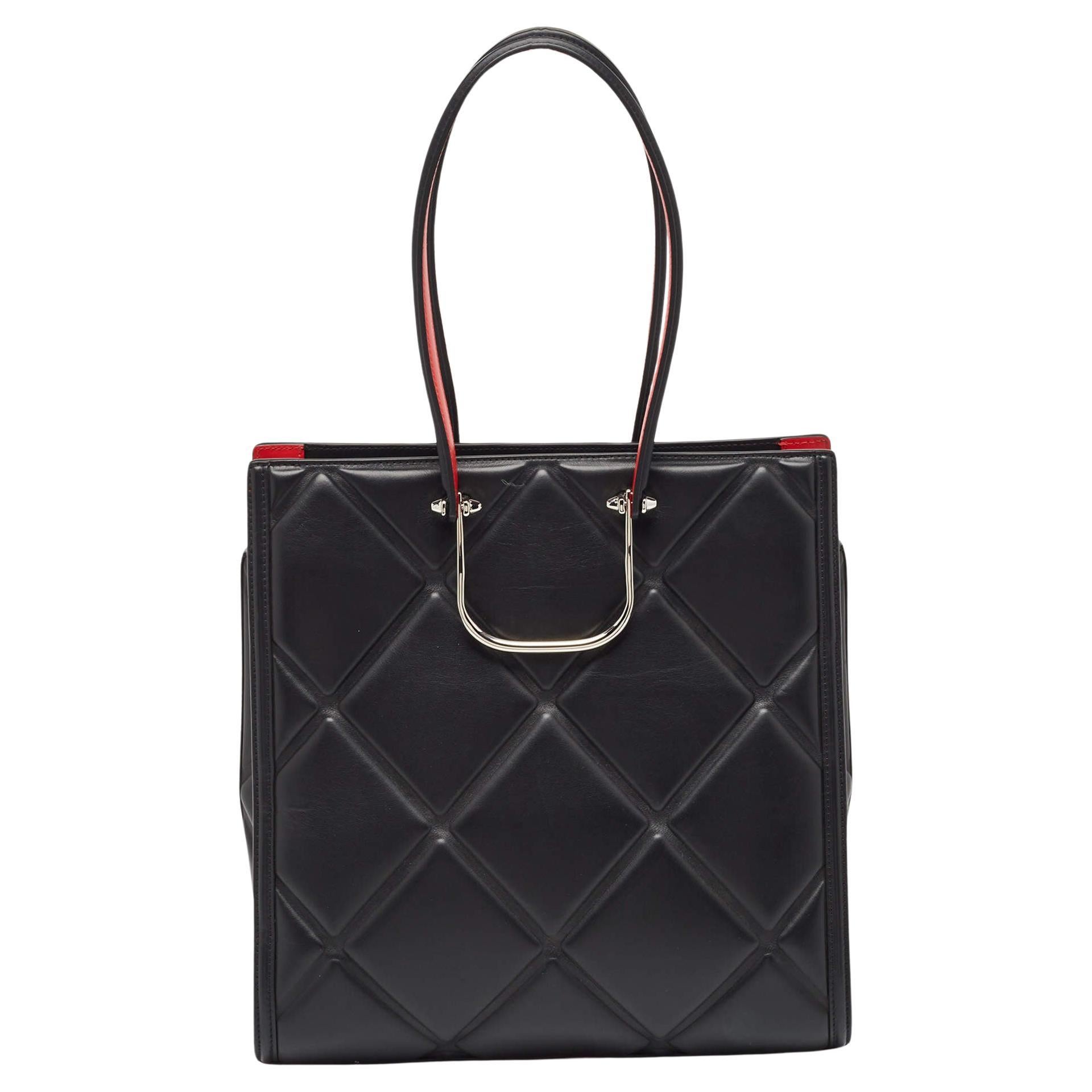 Alexander McQueen Black Quilted Leather The Tall Story Tote For Sale