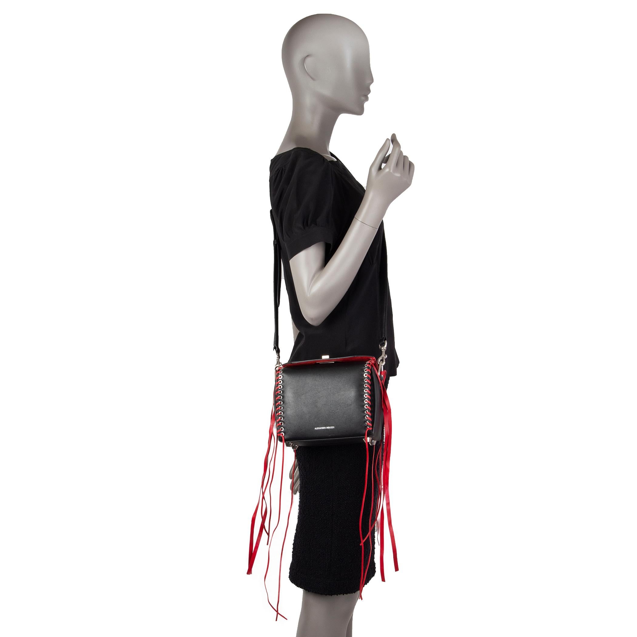 ALEXANDER MCQUEEN black & red leather BOX 19 WHIPSTITCH Bag 3