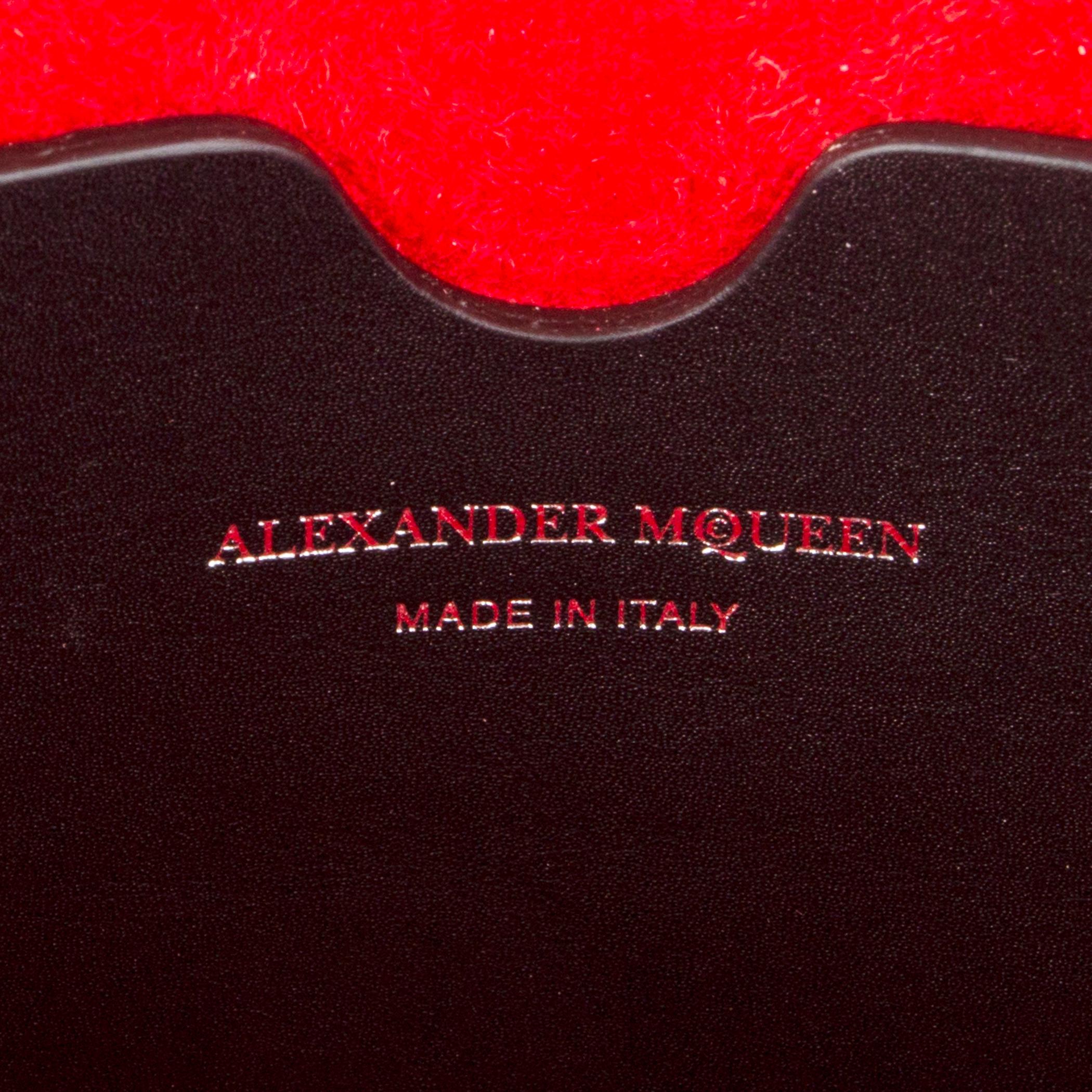 ALEXANDER MCQUEEN black & red leather BOX 19 WHIPSTITCH Bag 2