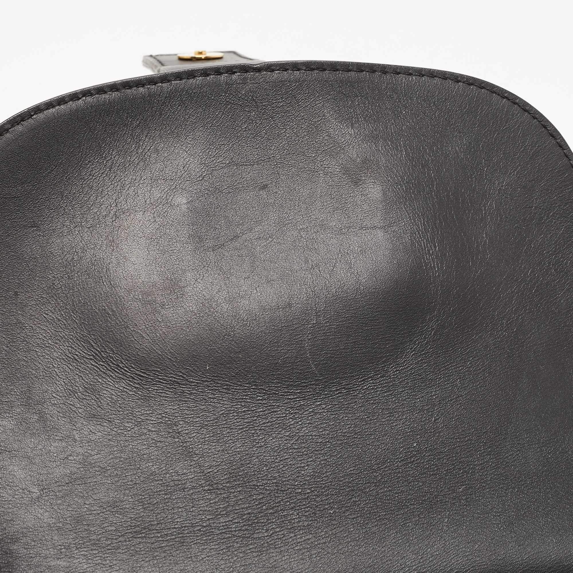 Alexander McQueen Black/Red Leather Buckle Flap Crossbody Bag 10