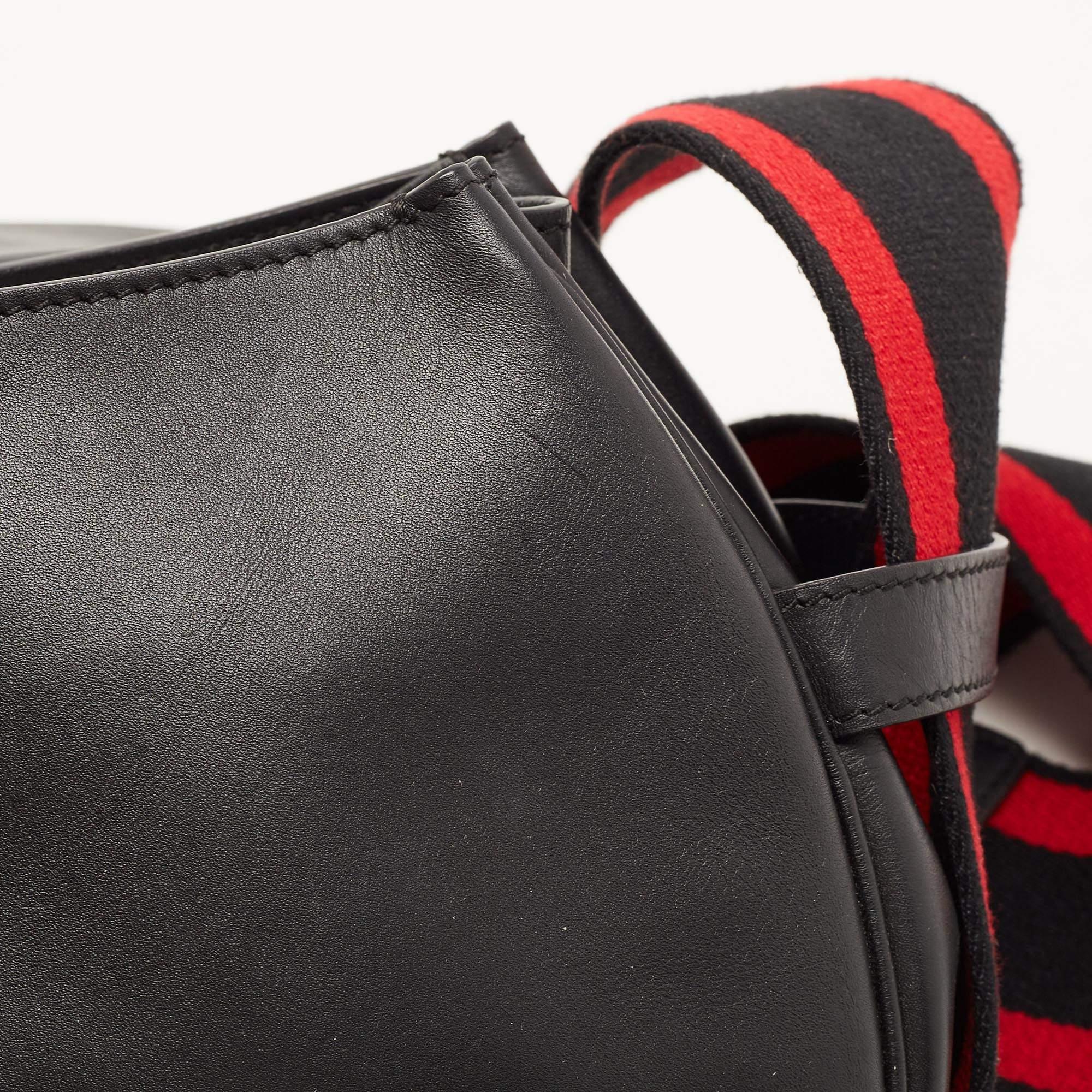 Alexander McQueen Black/Red Leather Buckle Flap Crossbody Bag 13