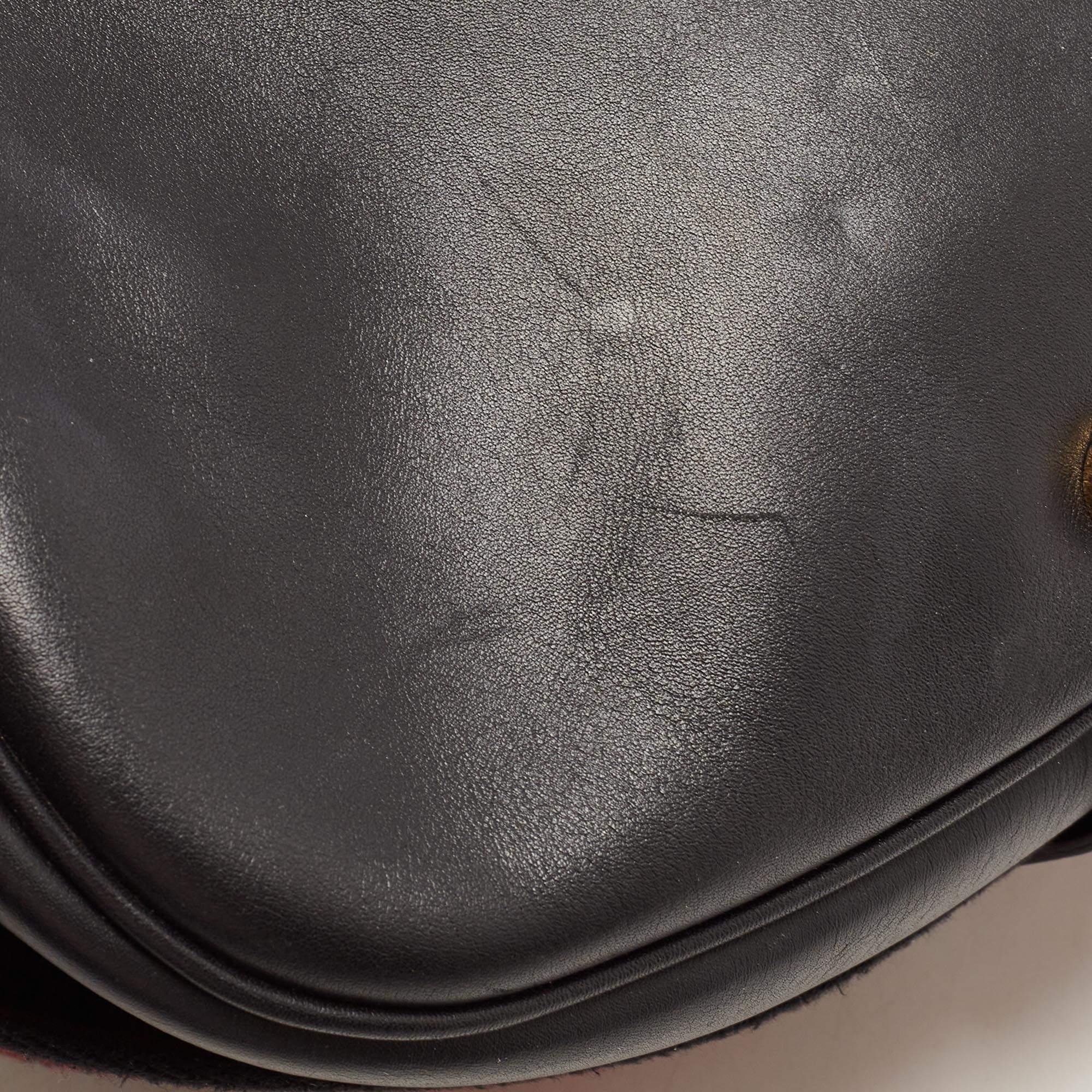 Alexander McQueen Black/Red Leather Buckle Flap Crossbody Bag 14