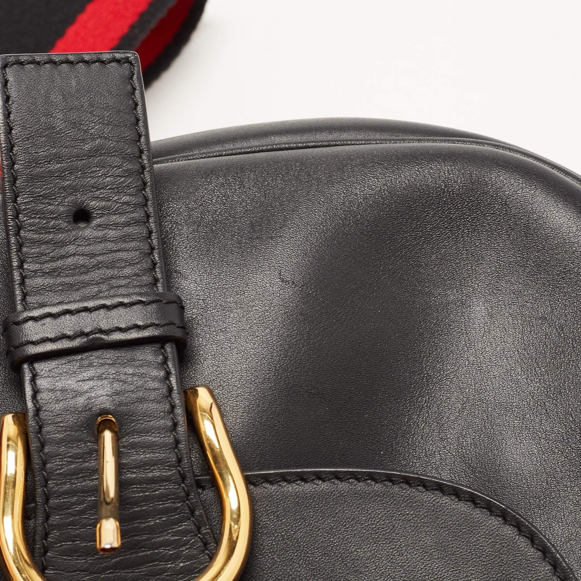 Alexander McQueen Black/Red Leather Buckle Flap Crossbody Bag 15