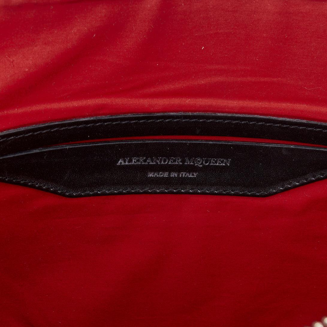 ALEXANDER MCQUEEN black red stripes leather portfolio clutch bag For Sale 4