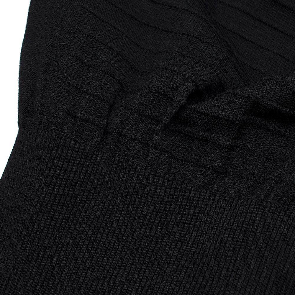 Alexander McQueen Black Ribbed Silk Dress - M For Sale 4