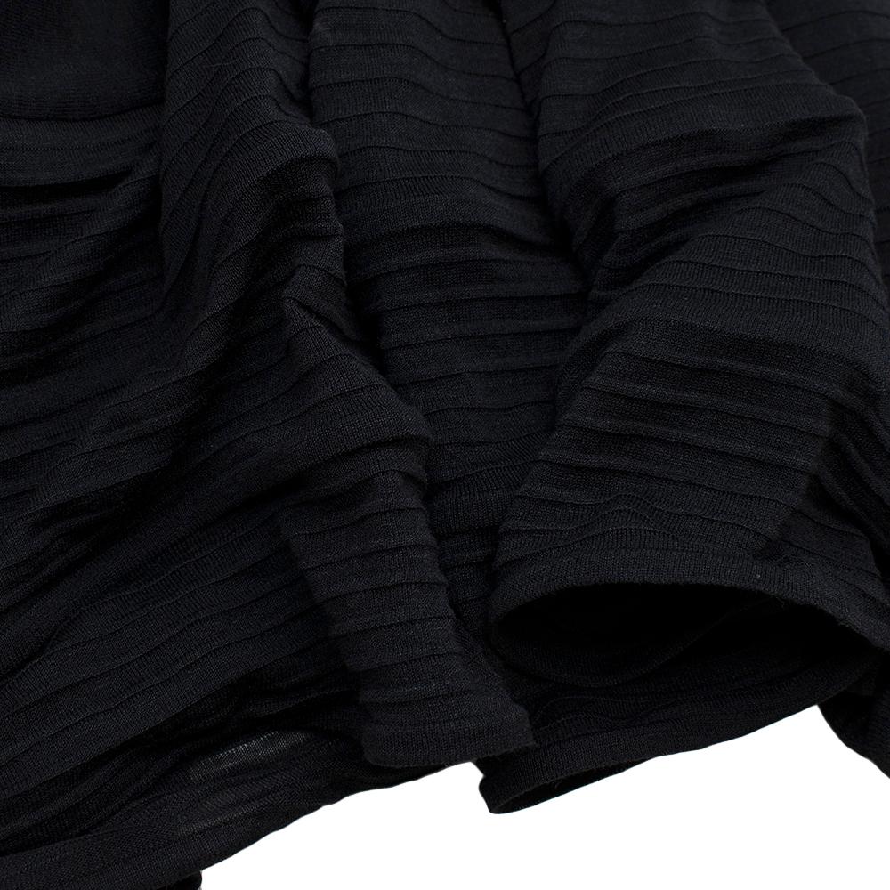 Alexander McQueen Black Ribbed Silk Dress - Size Medium For Sale 2