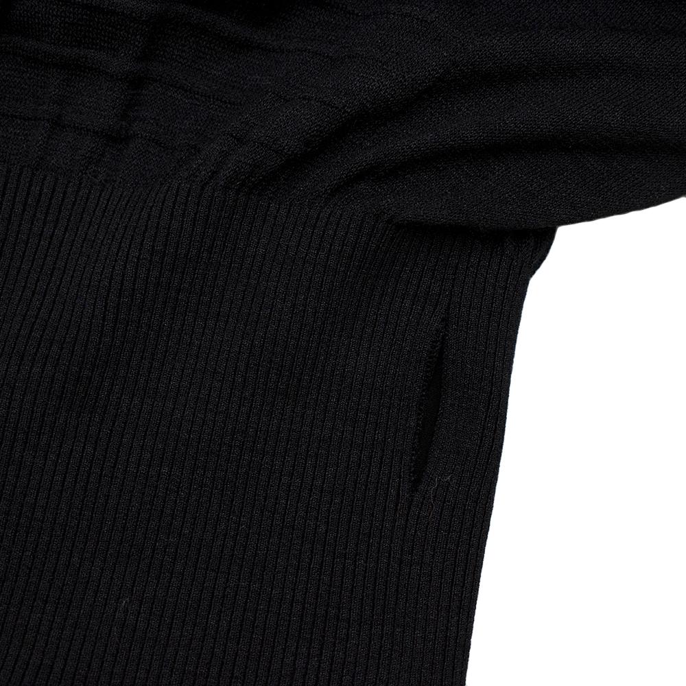 Alexander McQueen Black Ribbed Silk Dress - Size Medium For Sale 3