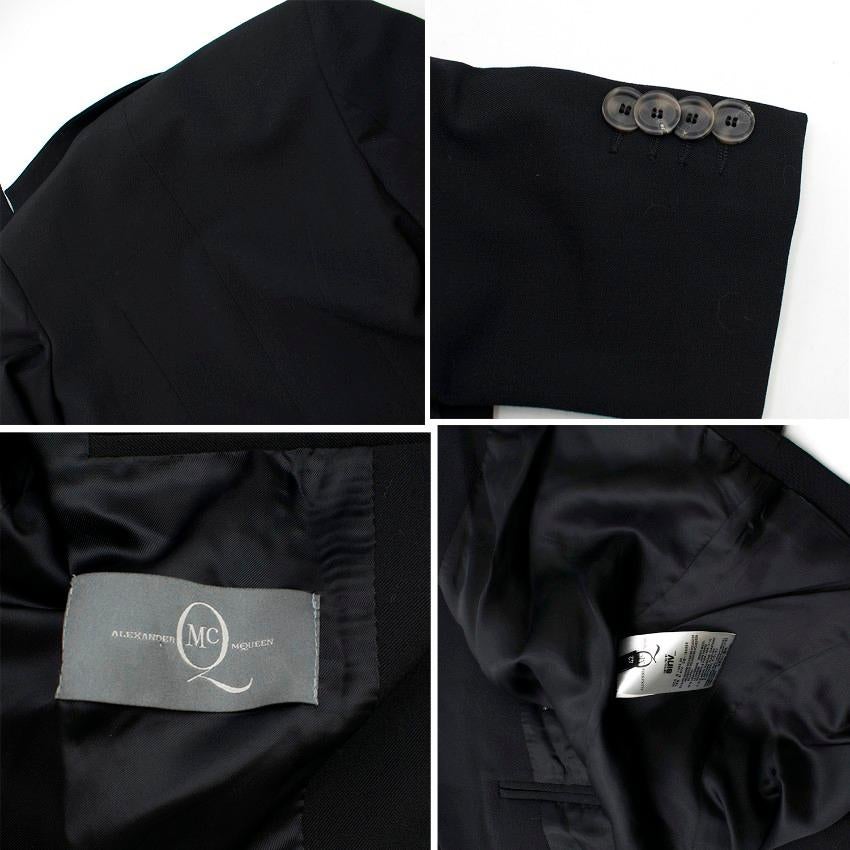 Alexander McQueen Black Ruched Suit US 6 1