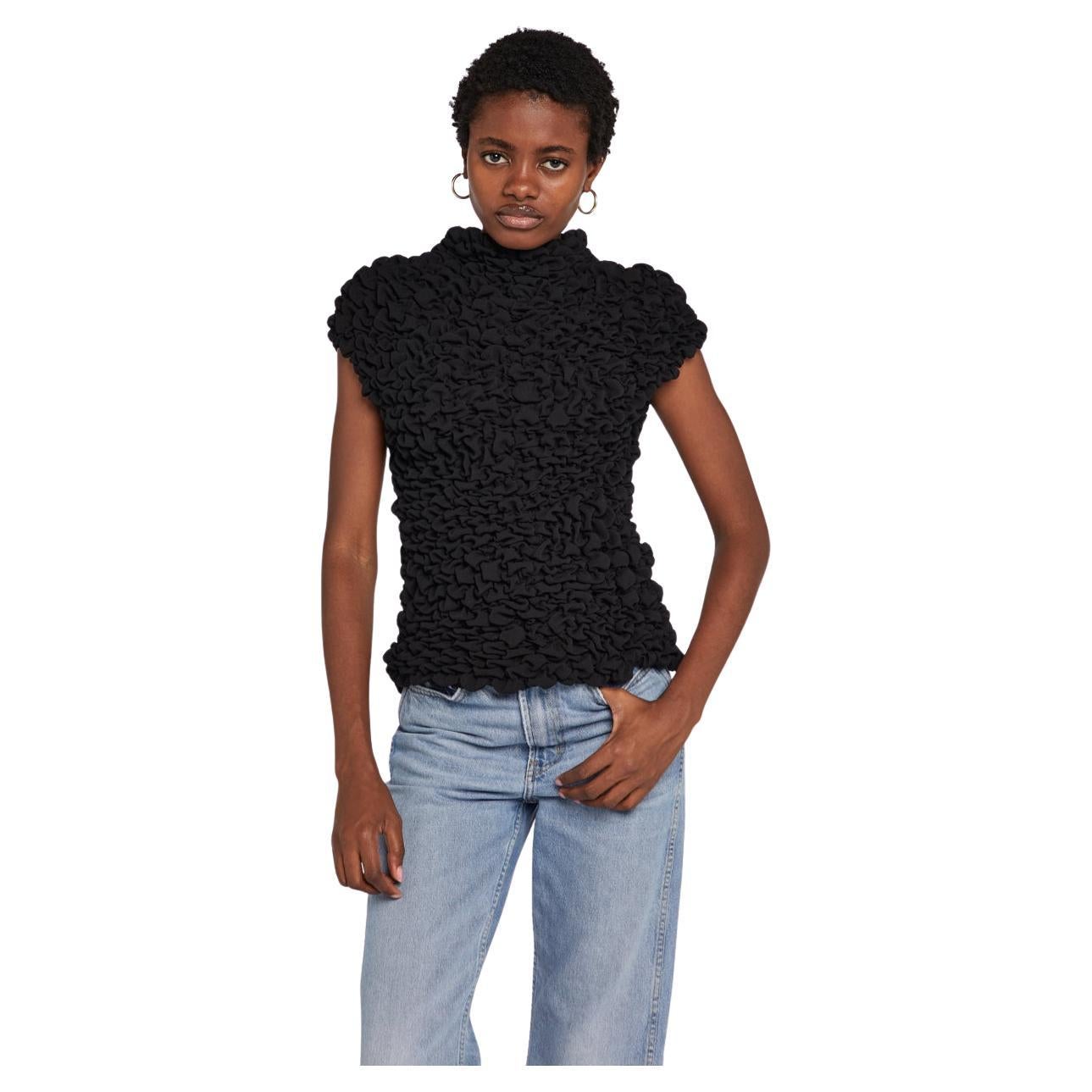 Alexander McQueen Top nero con increspature A/I 1999 in vendita