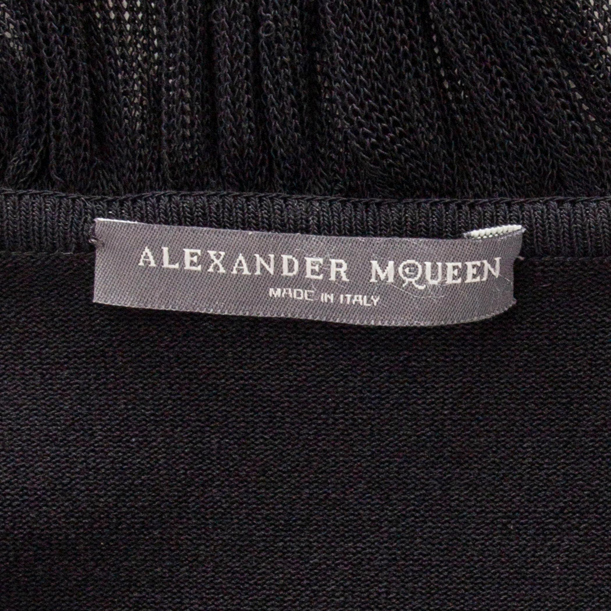 Black ALEXANDER MCQUEEN black RUFFLE COLLAR Cardigan Sweater L