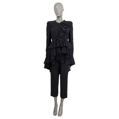 ALEXANDER MCQUEEN black RUFFLED CASCADING TUXEDO Jacket 40 S
