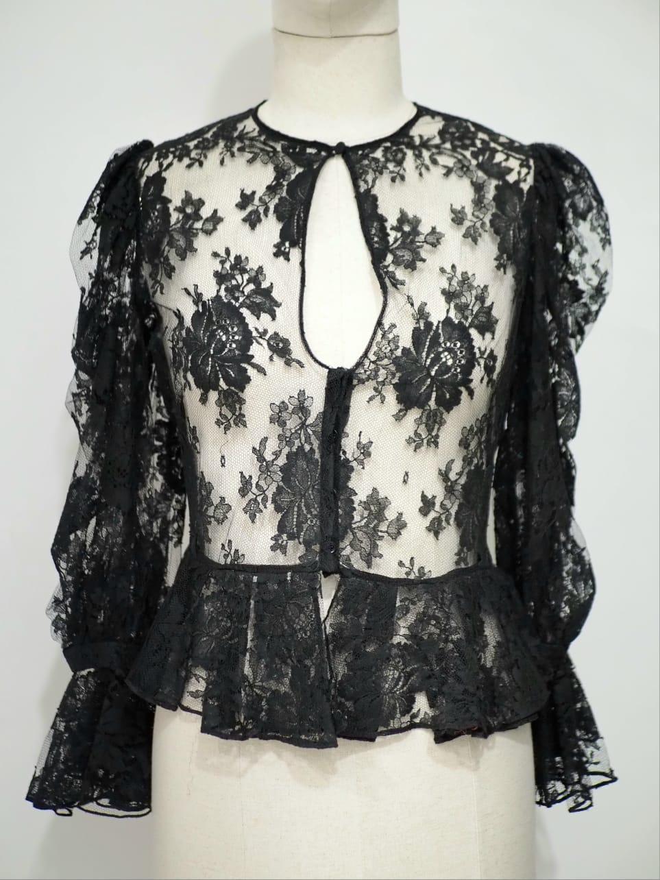 Women's Alexander McQueen black see through blouse shirt For Sale