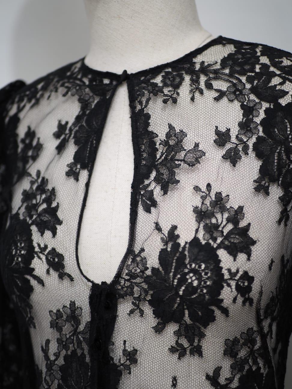 Alexander McQueen black see through blouse shirt For Sale 2