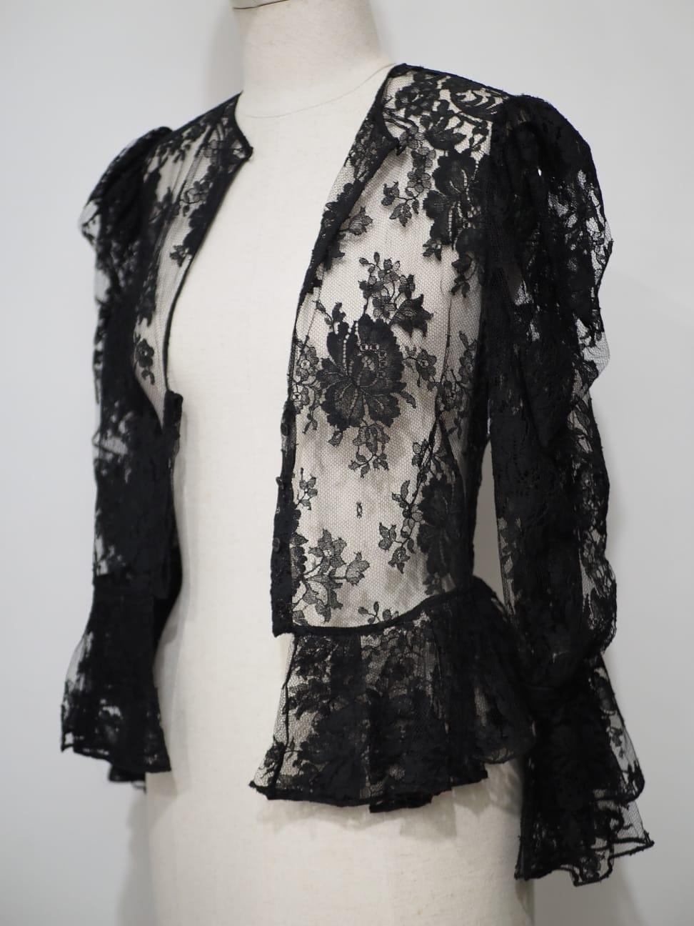 Alexander McQueen black see through blouse shirt For Sale 3