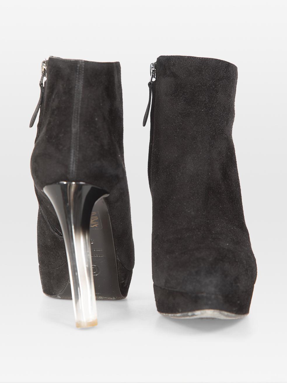 Alexander McQueen Botines de ante con cremallera lateral negros Talla IT 38 Negro en venta
