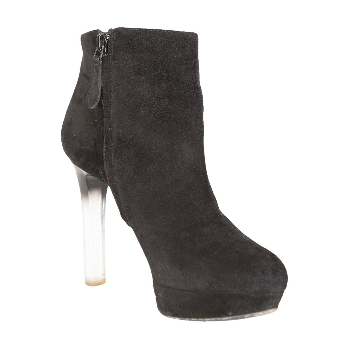 Alexander McQueen Black Side Zip Suede Ankle Boots Size IT 38