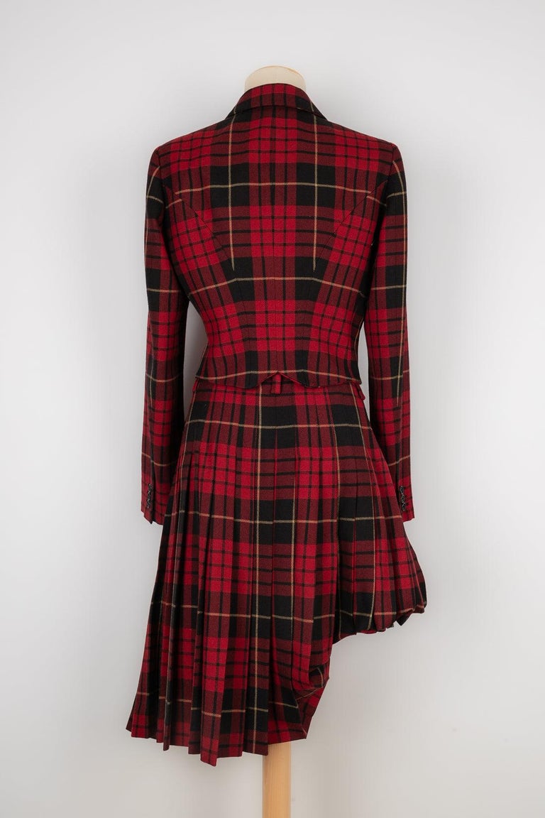 Alexander McQueen Black Silk and Wool Tartan Set, F/W 2006 at 1stDibs