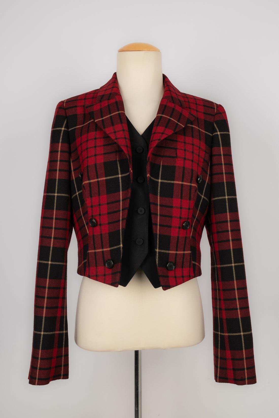 Conjunto de tartán de lana y seda negra Alexander McQueen, F/W 2006 1