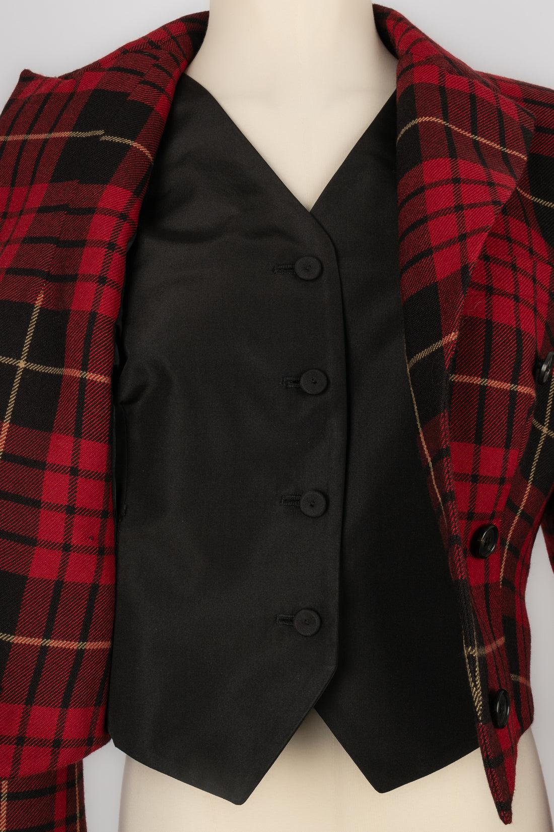 Conjunto de tartán de lana y seda negra Alexander McQueen, F/W 2006 2