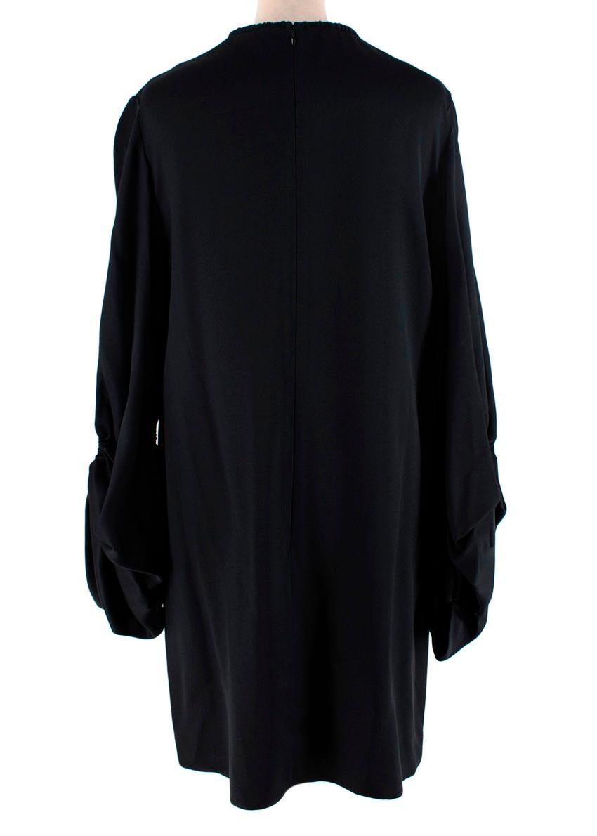 Alexander McQueen Black Silk Balloon Sleeve Oversize Blouse/Mini Dress In Excellent Condition For Sale In London, GB