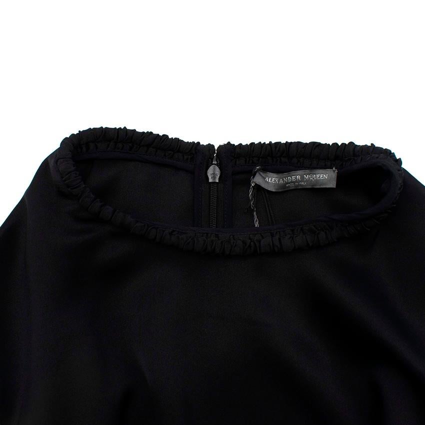 Women's Alexander McQueen Black Silk Balloon Sleeve Oversize Blouse/Mini Dress For Sale