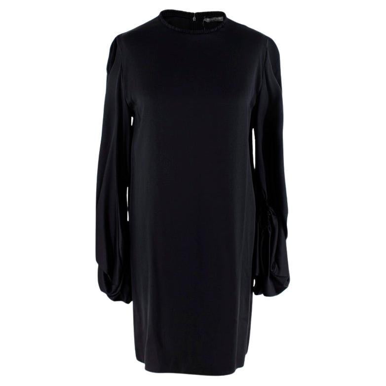 Alexander McQueen Black Silk Balloon Sleeve Oversize Blouse/Mini Dress For Sale