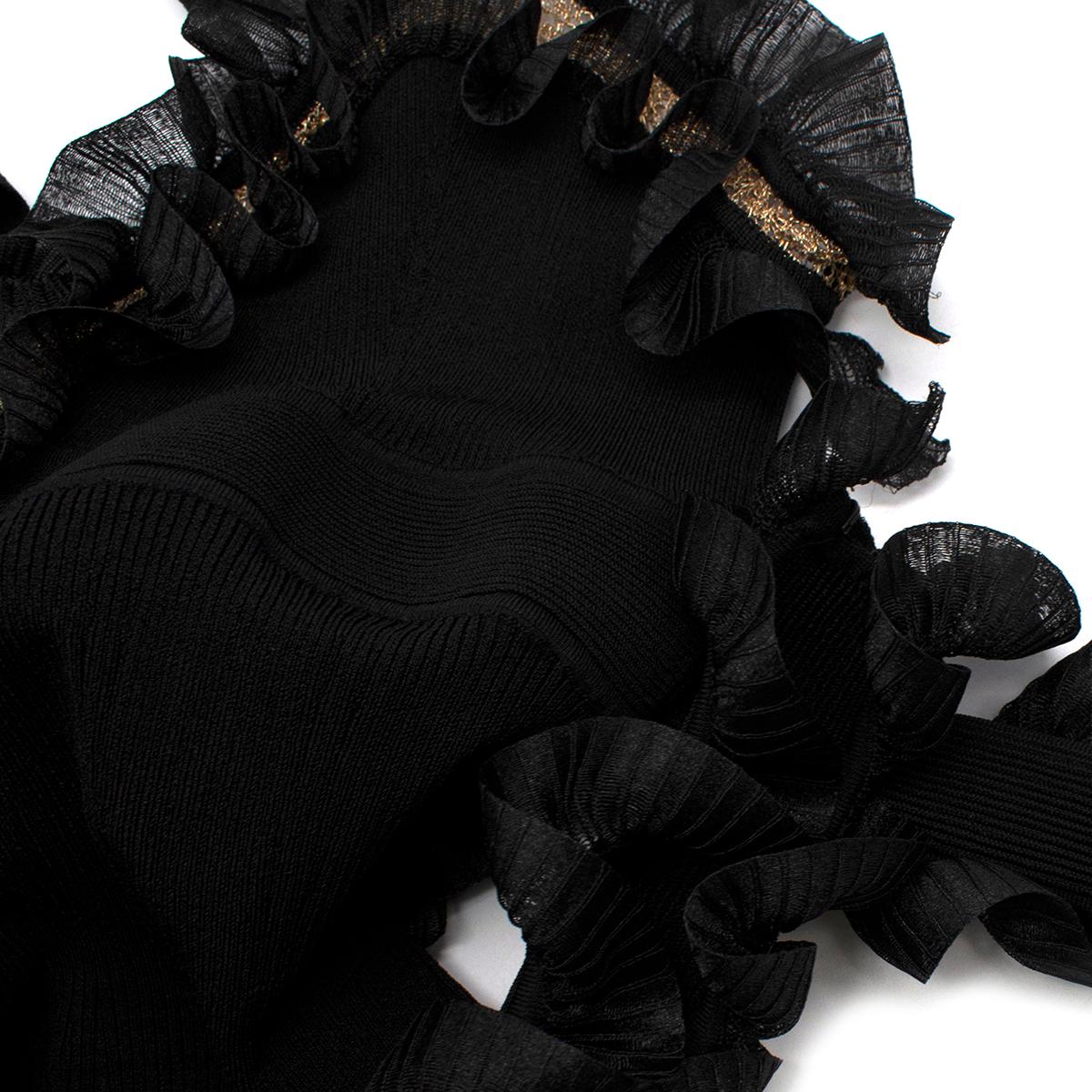 Women's Alexander McQueen Black Silk-blend And Mesh Dress - US Size 6