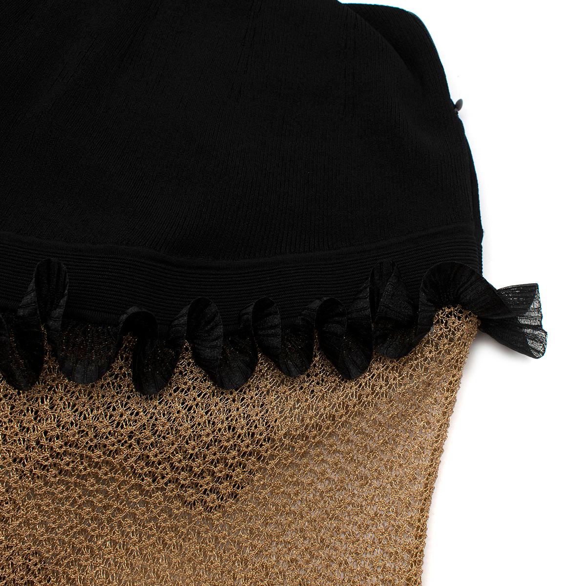Alexander McQueen Black Silk-blend And Mesh Dress - US Size 6 1