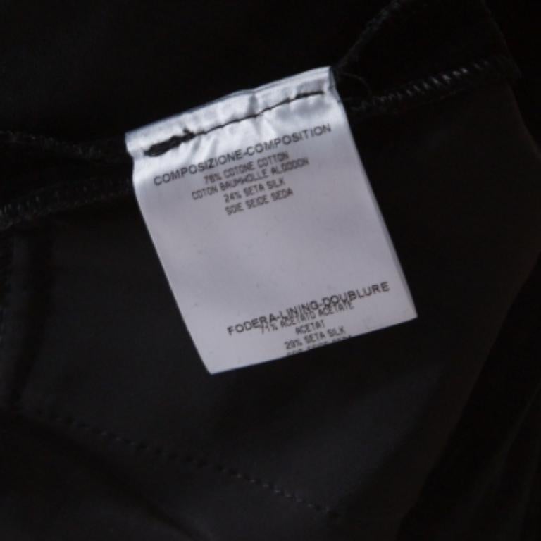 Alexander McQueen Schwarze Hose mit weitem Bein aus Seidenmischung und Samt L Damen im Angebot