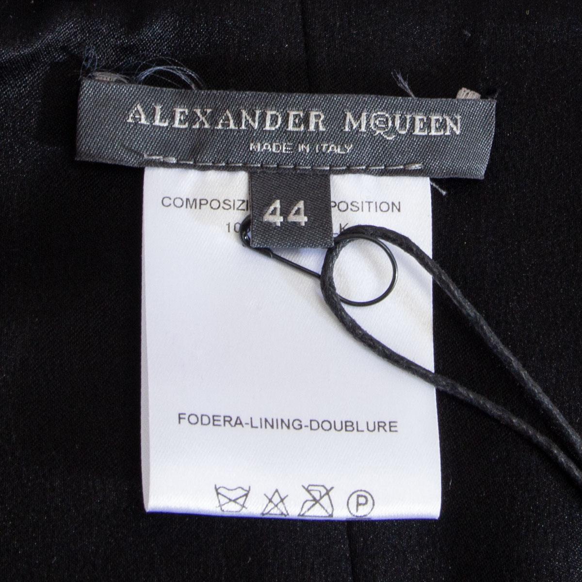 Women's ALEXANDER MCQUEEN black silk CHIFFON BUSTIER GOWN Dress 44 L